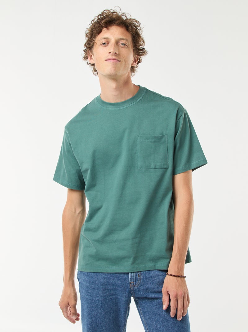 Camiseta de punto de manga corta Verde - Kiabi
