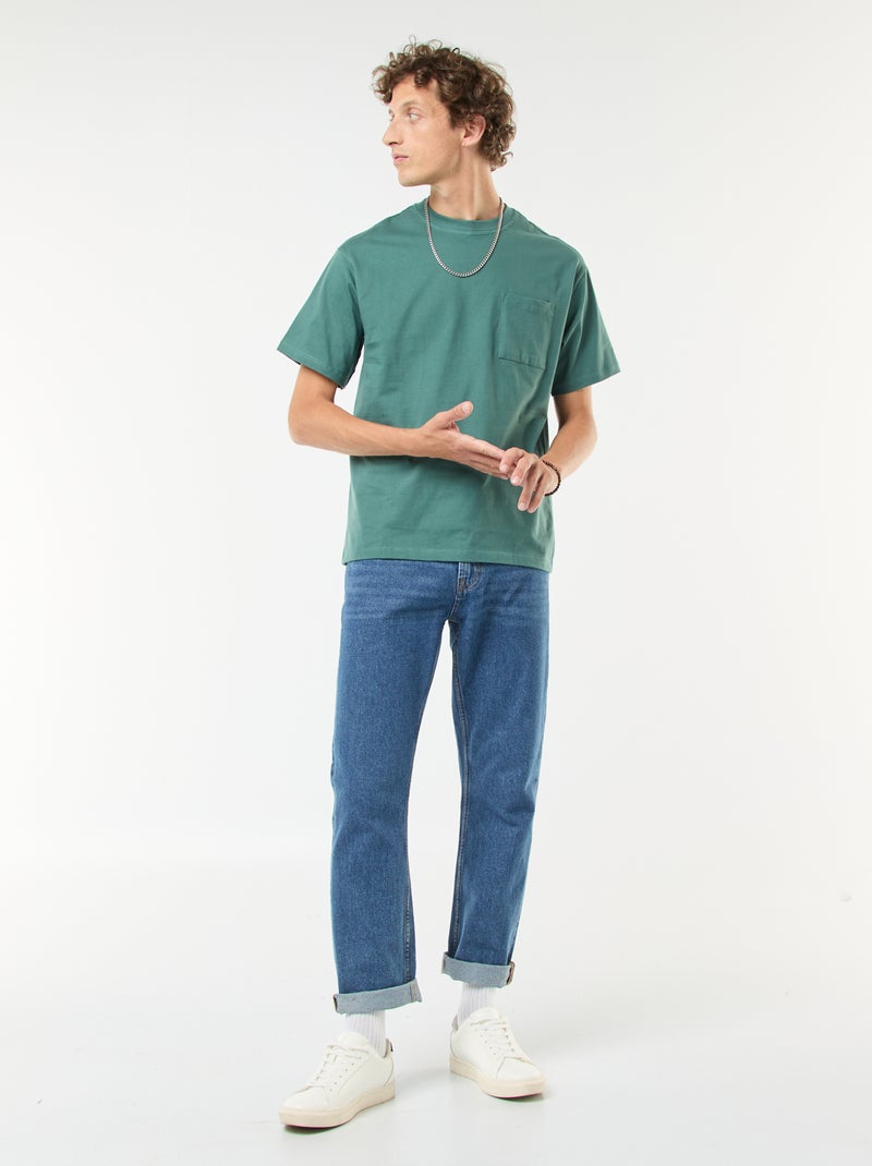 Camiseta de punto de manga corta Verde - Kiabi