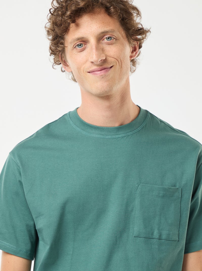 Camiseta de punto de manga corta Verde - Kiabi