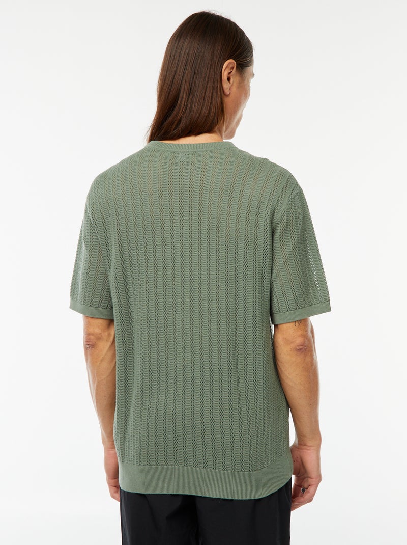 Camiseta de punto de manga corta Verde - Kiabi