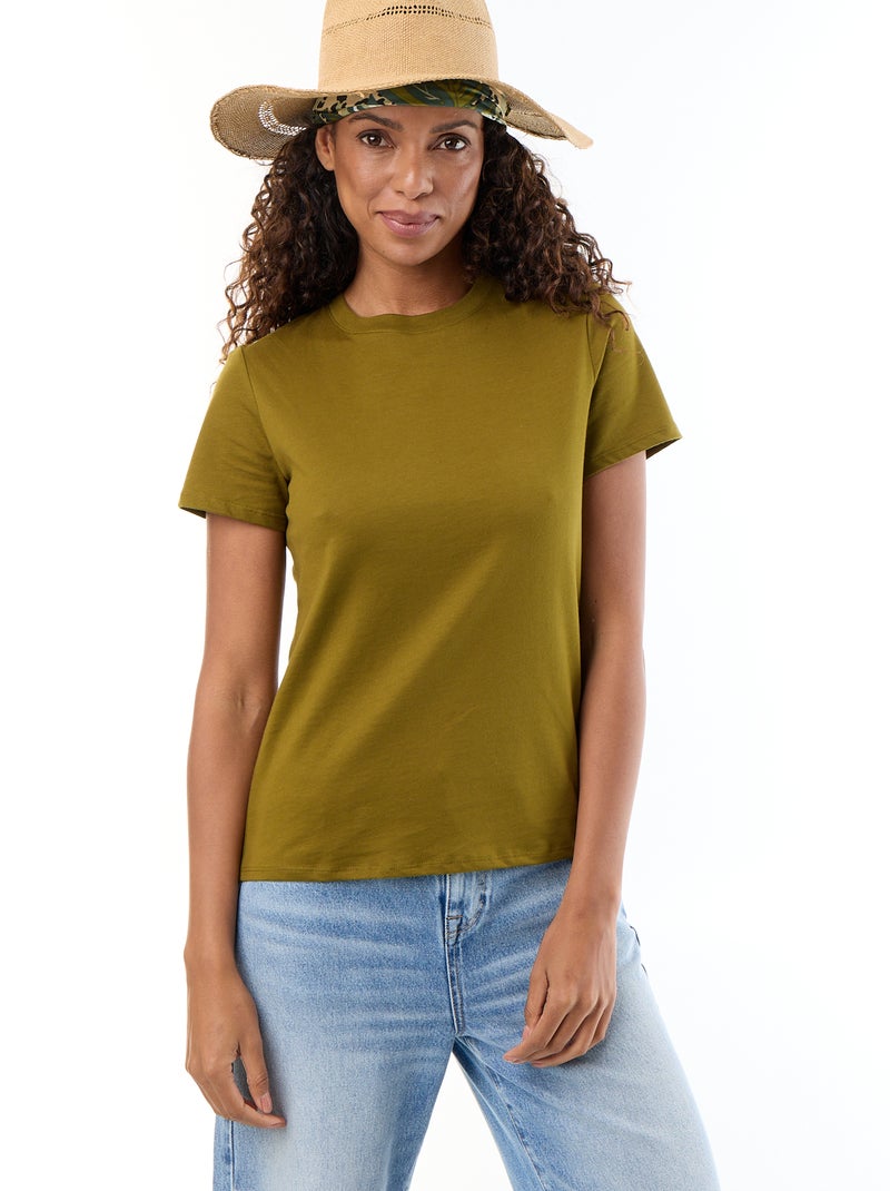 Camiseta de punto de manga corta Verde - Kiabi