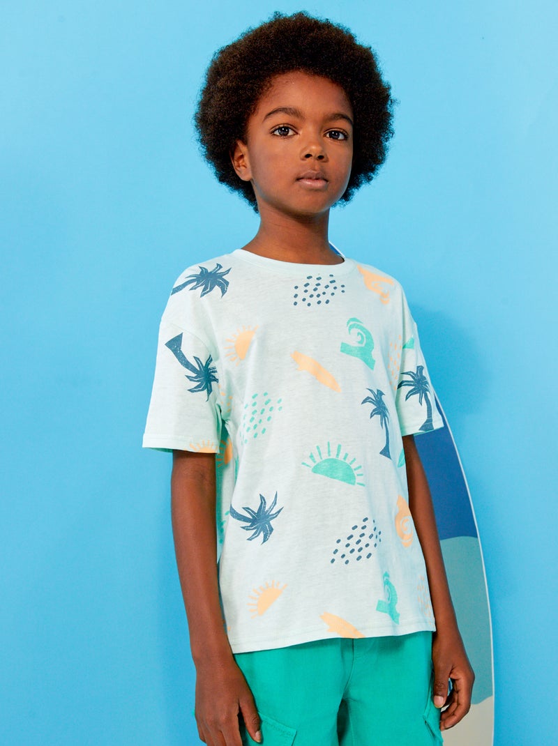 Camiseta de punto de manga corta VERDE - Kiabi