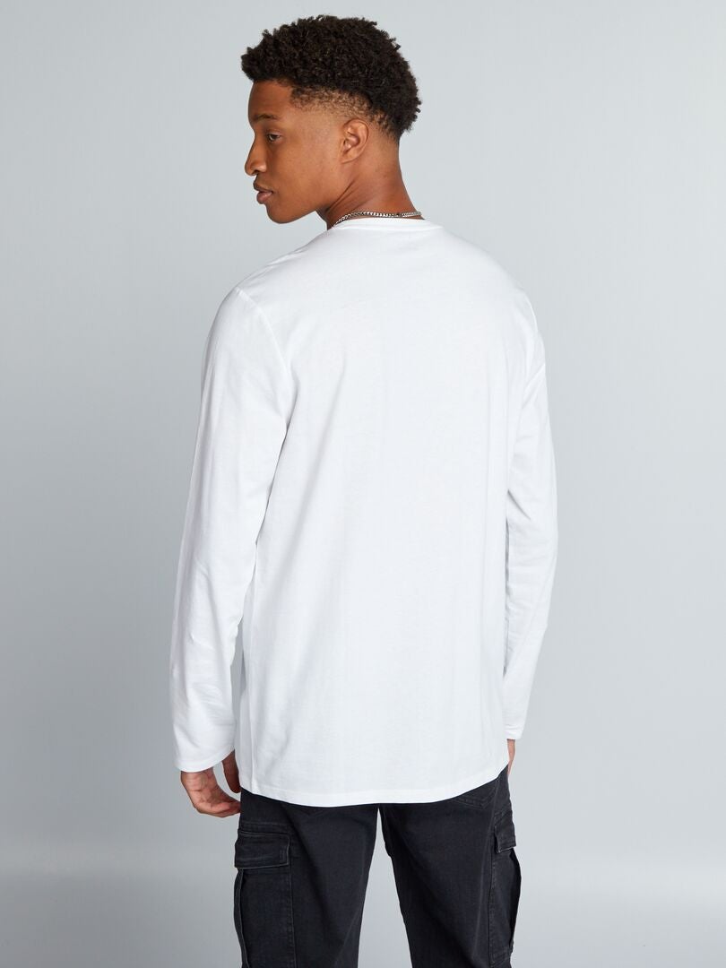 Camiseta de punto de manga larga +1,90 m blanco - Kiabi