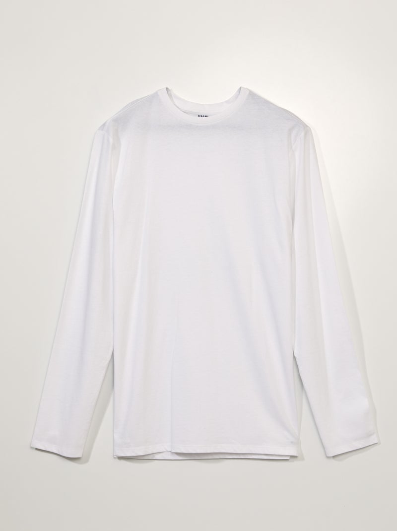 Camiseta de punto de manga larga +1,90 m blanco - Kiabi