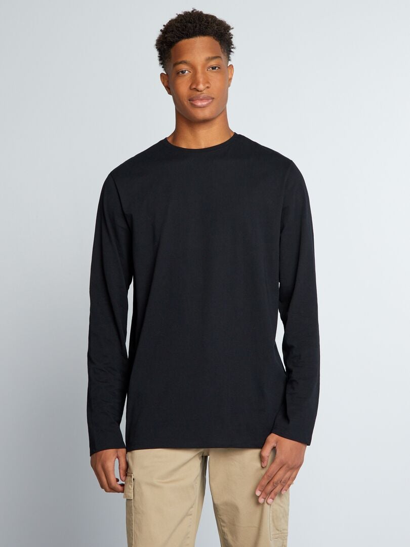 Camiseta de punto de manga larga +1,90 m negro - Kiabi