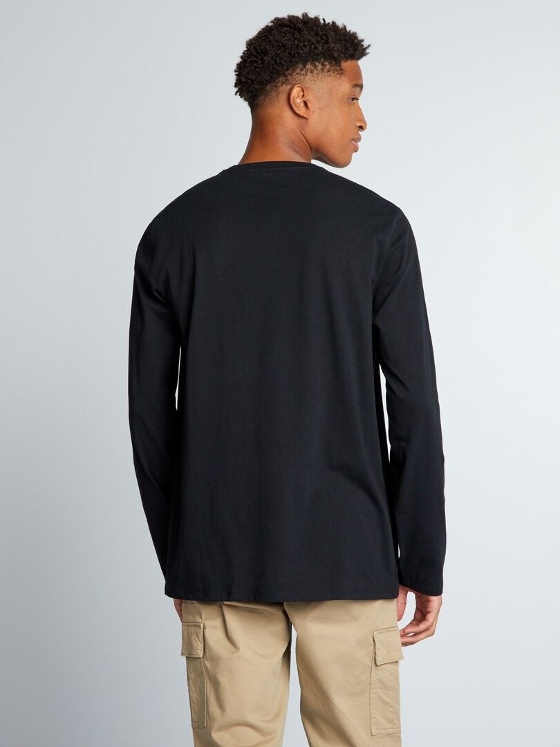 Camiseta de punto de manga larga +1,90 m negro - Kiabi