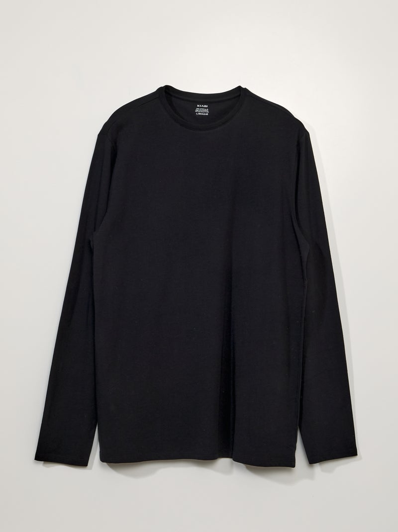 Camiseta de punto de manga larga +1,90 m negro - Kiabi