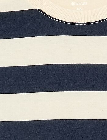 Camiseta de punto de manga larga a rayas