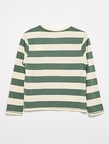 Camiseta de punto de manga larga a rayas