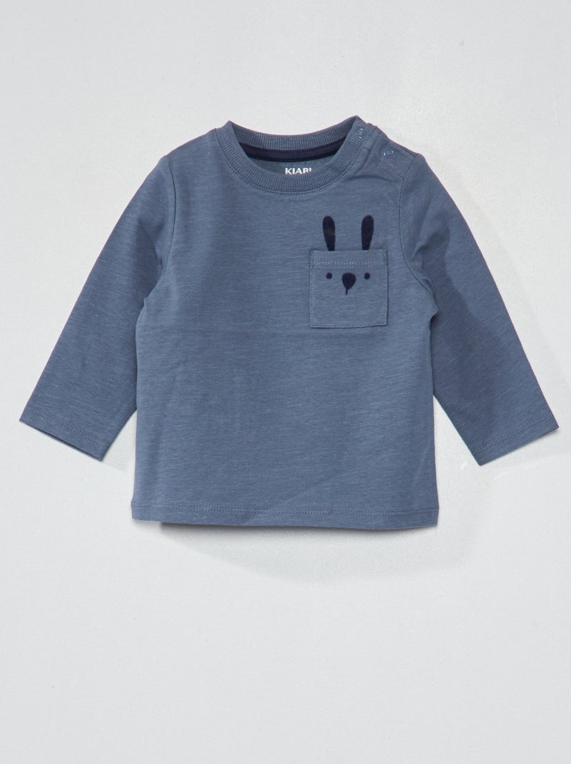 Camiseta de punto de manga larga AZUL - Kiabi