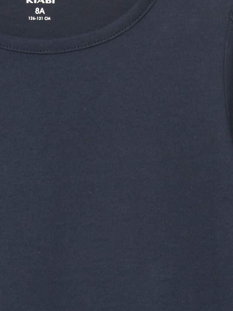 Camiseta de punto de manga larga azul - Kiabi