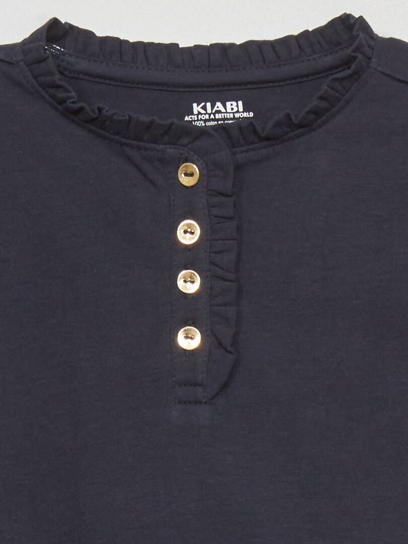 Camiseta de punto de manga larga AZUL - Kiabi