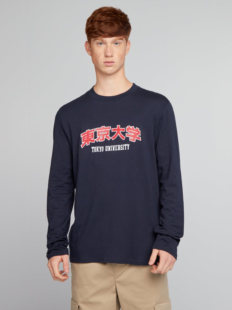 Camiseta de punto de manga larga AZUL - Kiabi