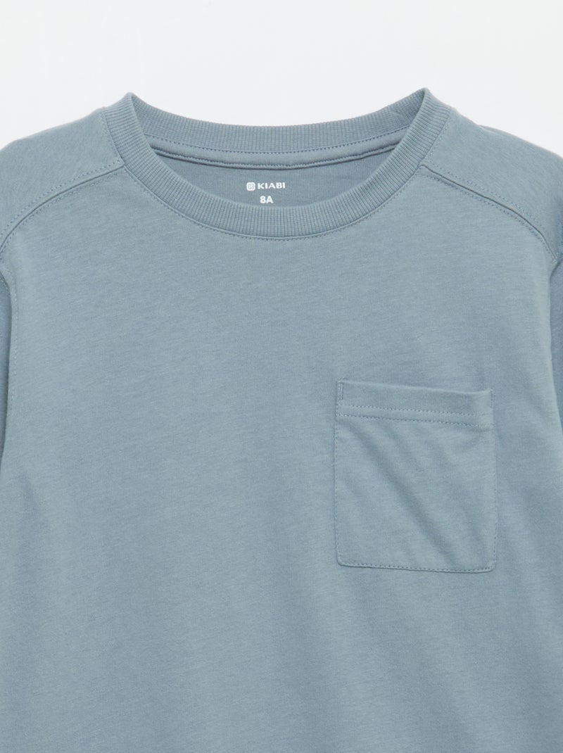 Camiseta de punto de manga larga Azul - Kiabi