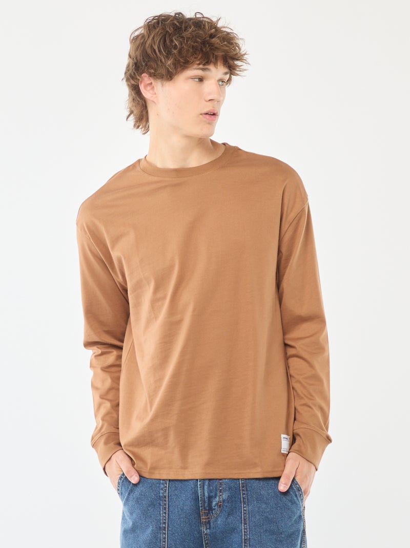 Camiseta de punto de manga larga Beige - Kiabi