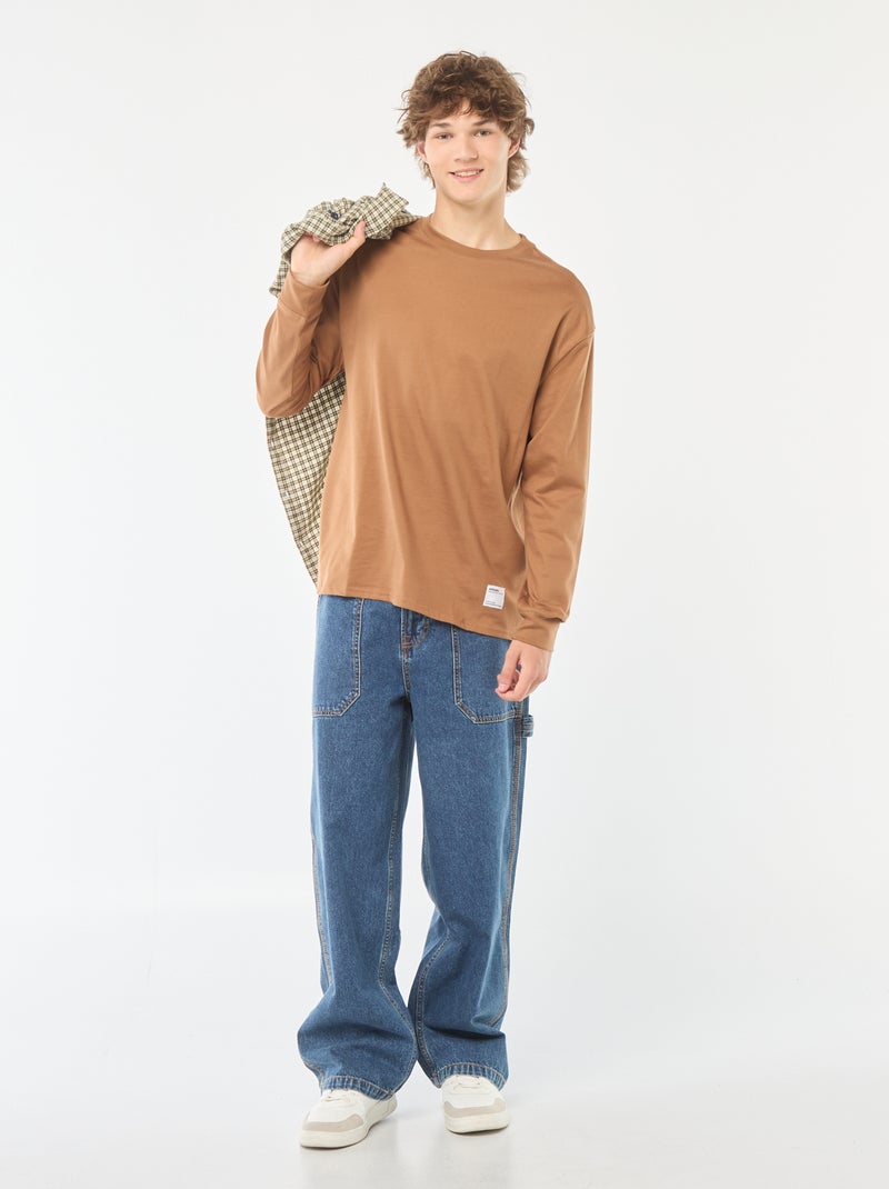 Camiseta de punto de manga larga Beige - Kiabi