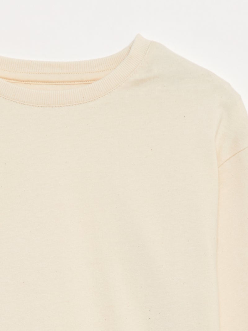 Camiseta de punto de manga larga Beige - Kiabi