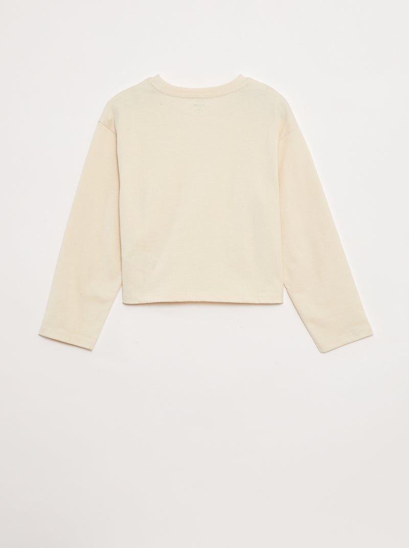 Camiseta de punto de manga larga Beige - Kiabi