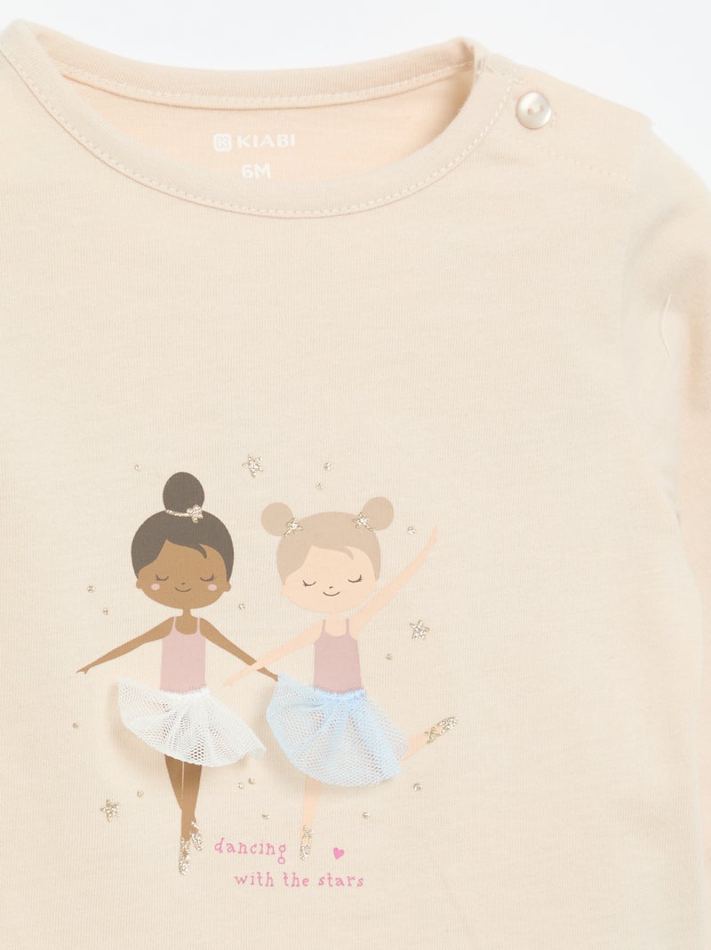 Camiseta de punto de manga larga Beige - Kiabi