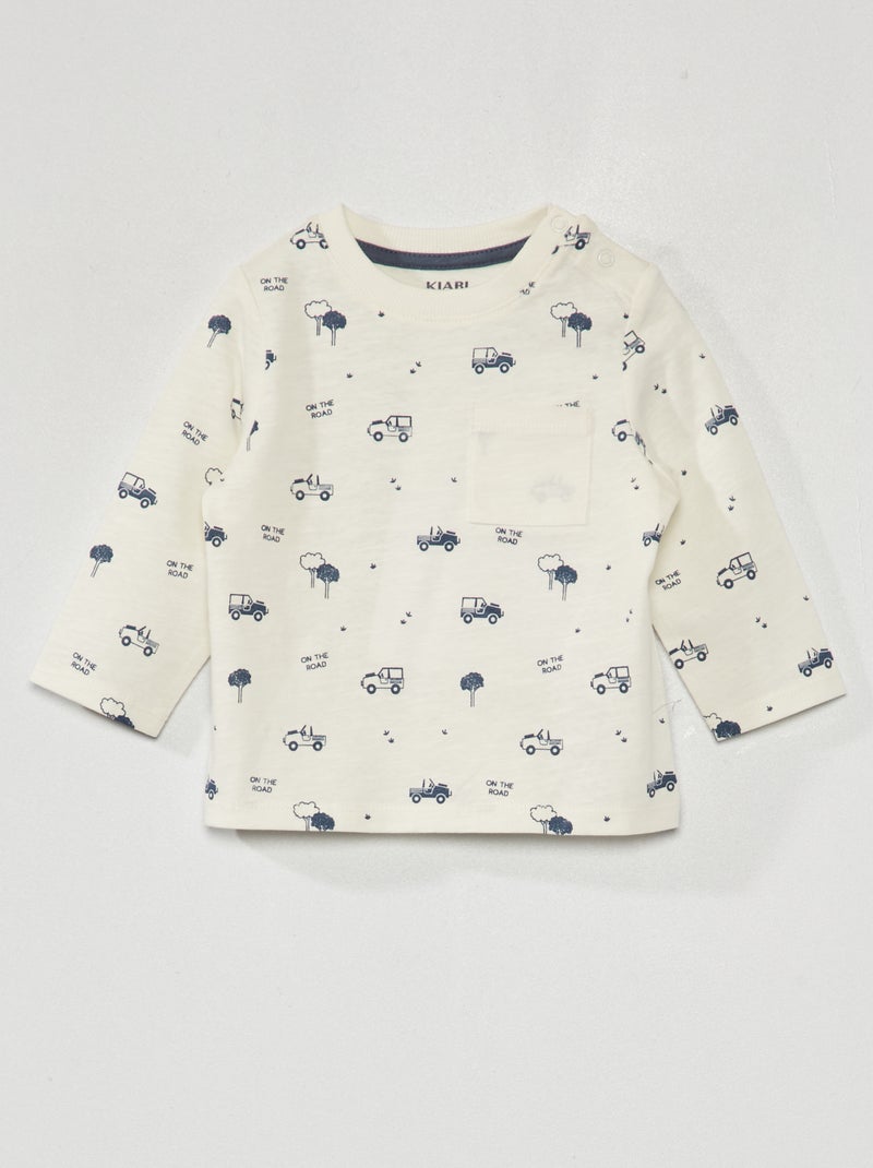 Camiseta de punto de manga larga BLANCO - Kiabi