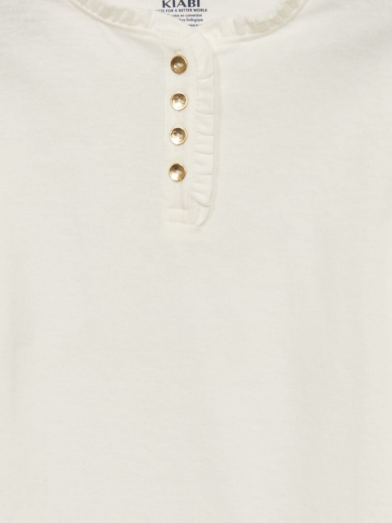 Camiseta de punto de manga larga Blanco - Kiabi