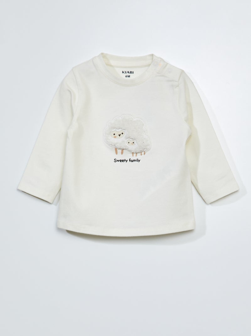 Camiseta de punto de manga larga BLANCO - Kiabi