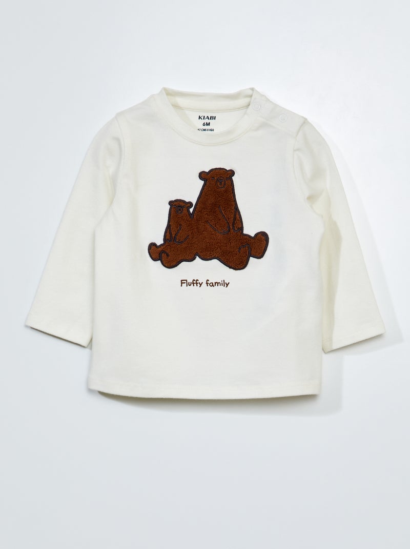 Camiseta de punto de manga larga BLANCO - Kiabi