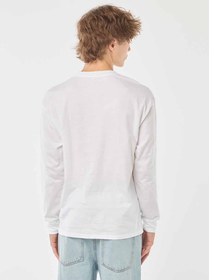 Camiseta de punto de manga larga blanco - Kiabi