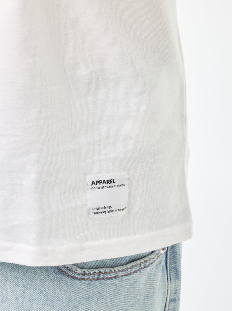 Camiseta de punto de manga larga blanco - Kiabi