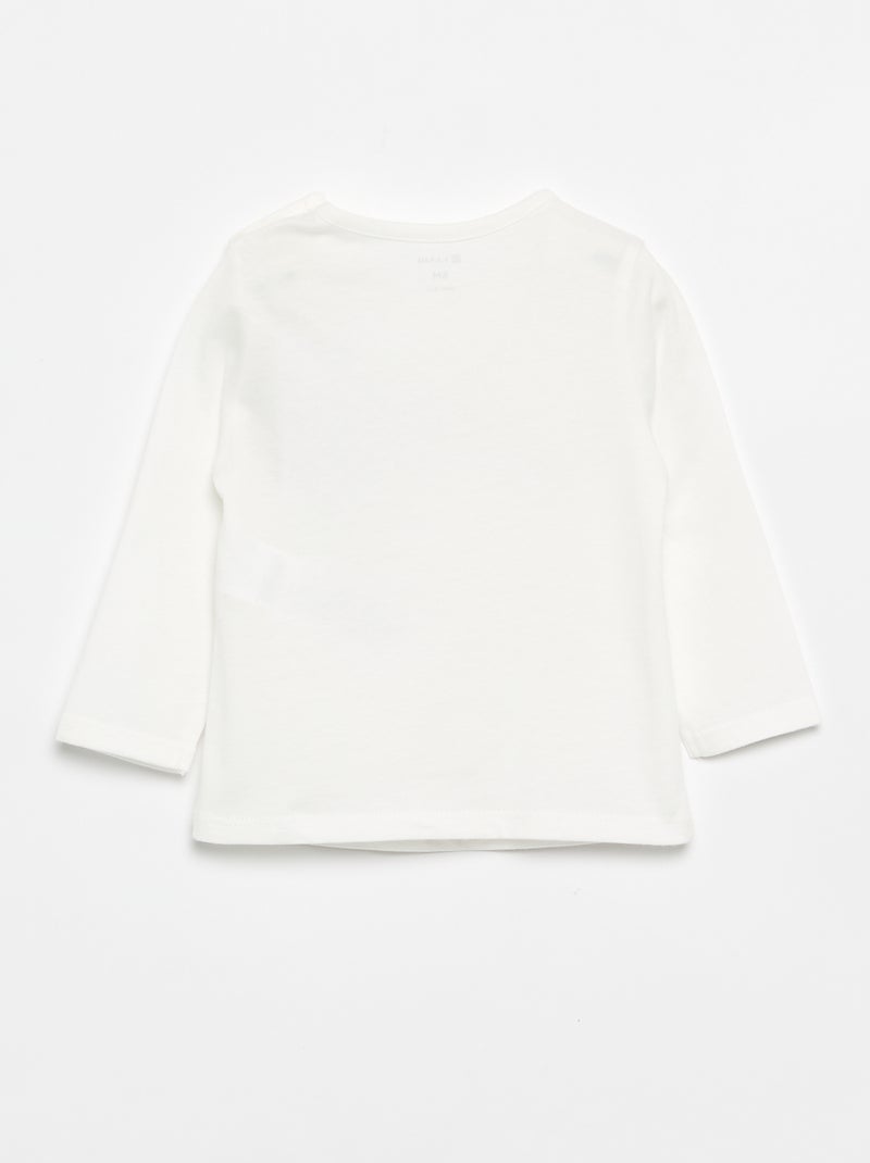 Camiseta de punto de manga larga Blanco - Kiabi