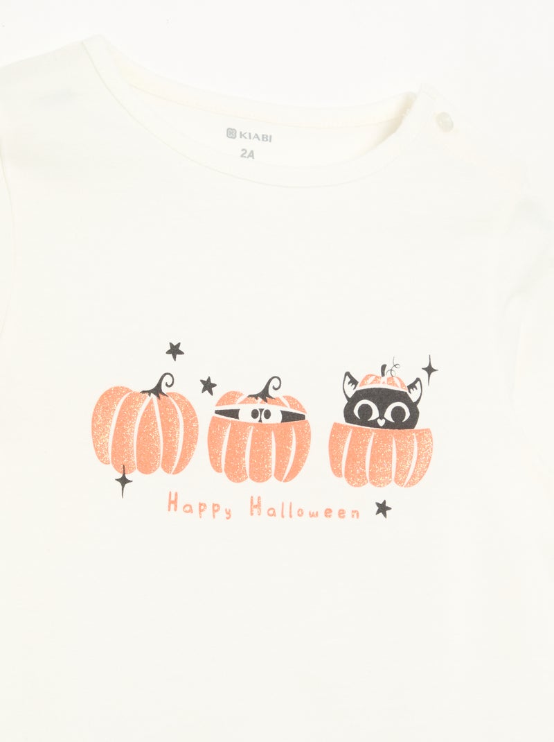 Camiseta de punto de manga larga Blanco - Kiabi