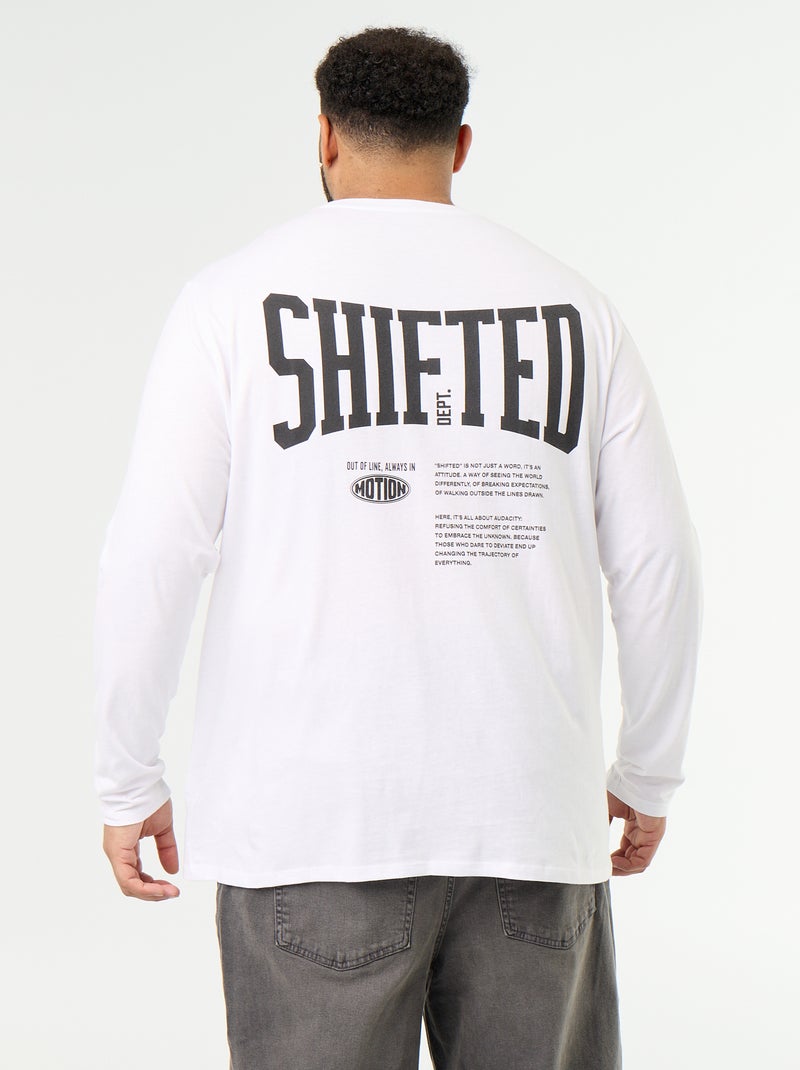 Camiseta de punto de manga larga Blanco - Kiabi
