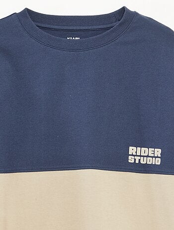 Camiseta de punto de manga larga con efecto color block
