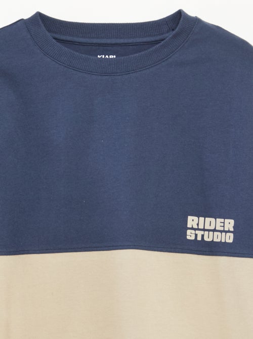 Camiseta de punto de manga larga con efecto color block - Kiabi