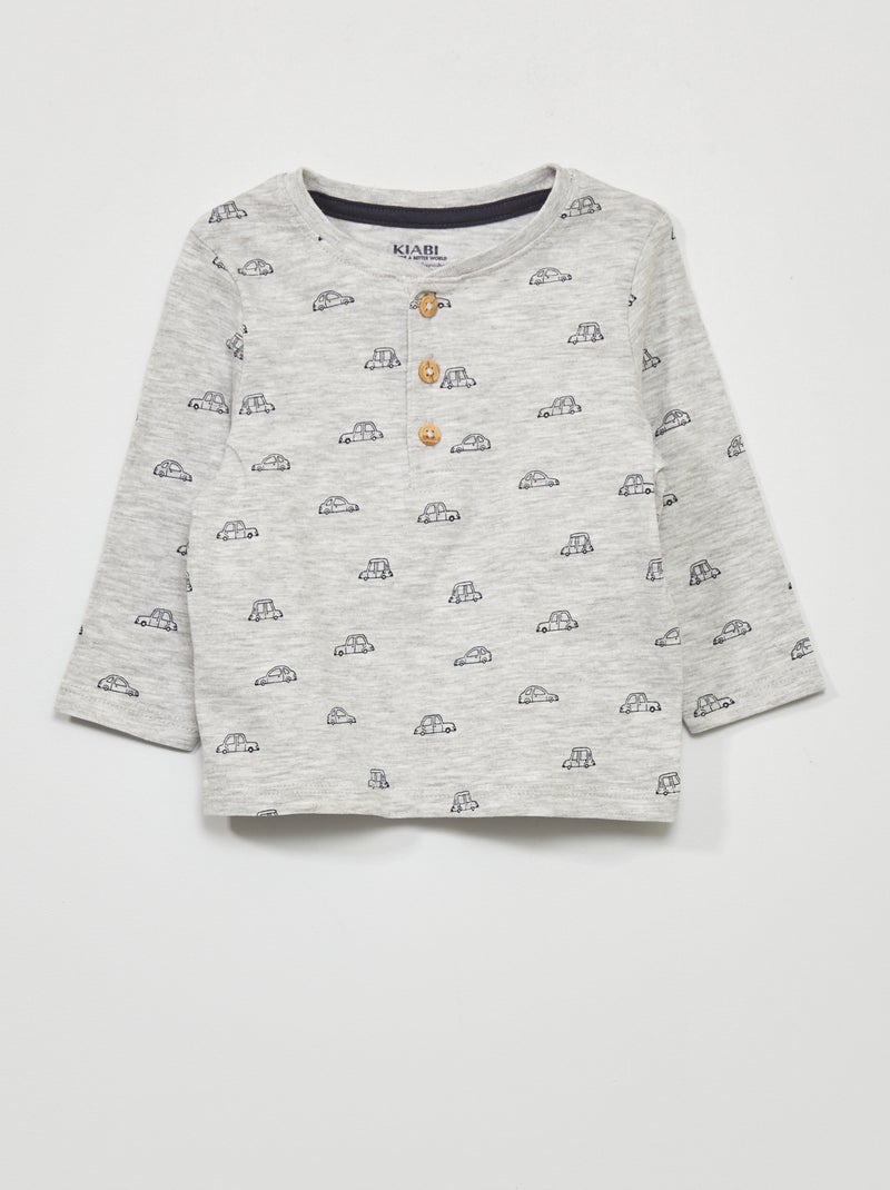Camiseta de punto de manga larga GRIS - Kiabi