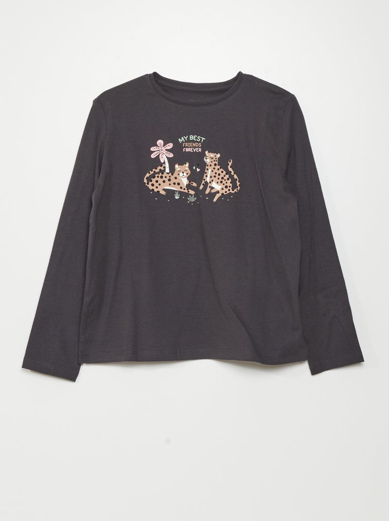 Camiseta de punto de manga larga GRIS - Kiabi