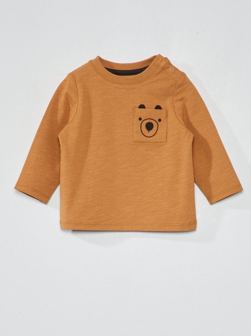 Camiseta de punto de manga larga MARRON - Kiabi