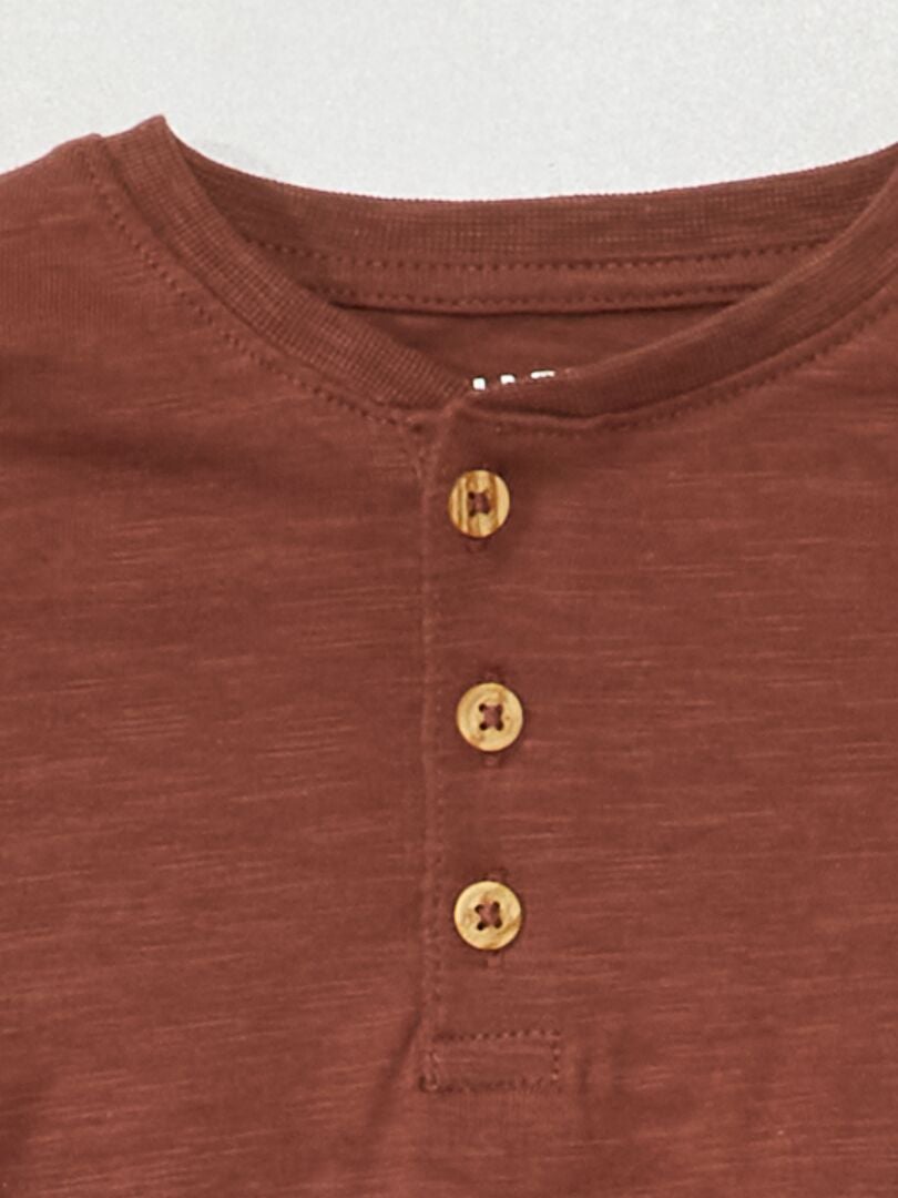 Camiseta de punto de manga larga MARRON - Kiabi