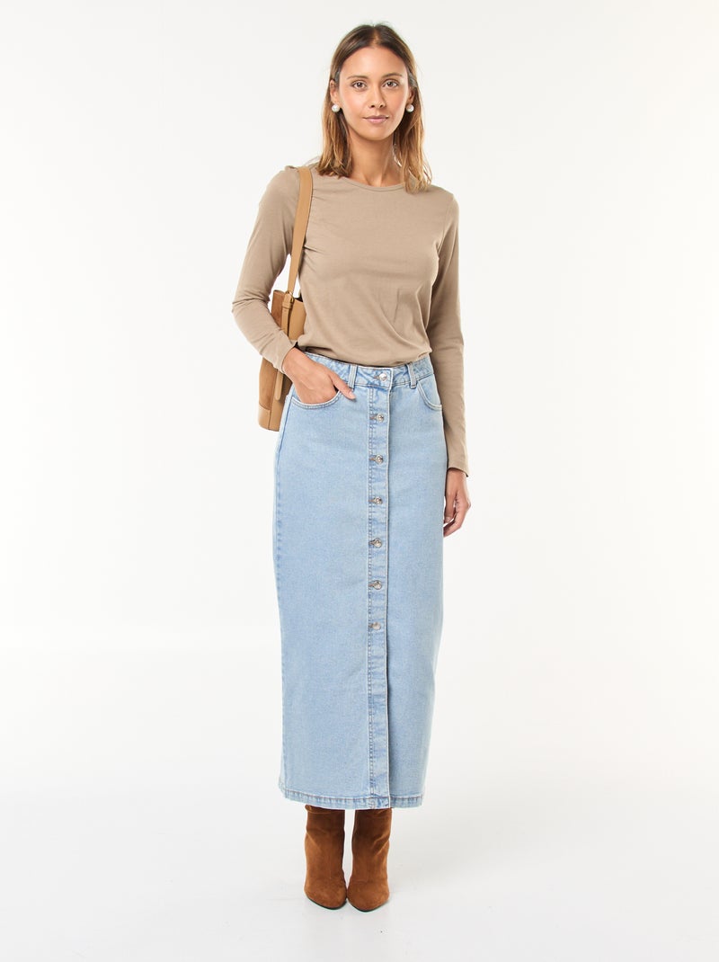 Camiseta de punto de manga larga Marron - Kiabi