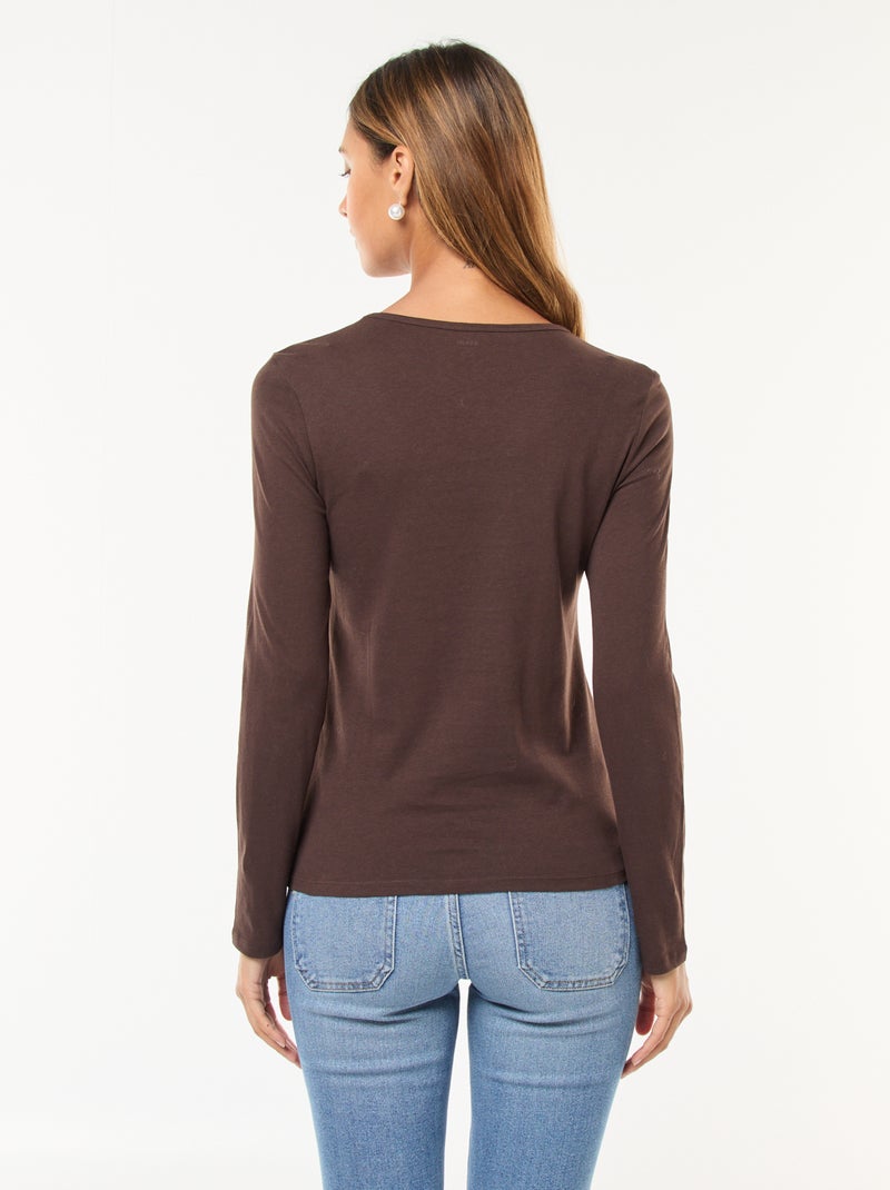 Camiseta de punto de manga larga Marron - Kiabi