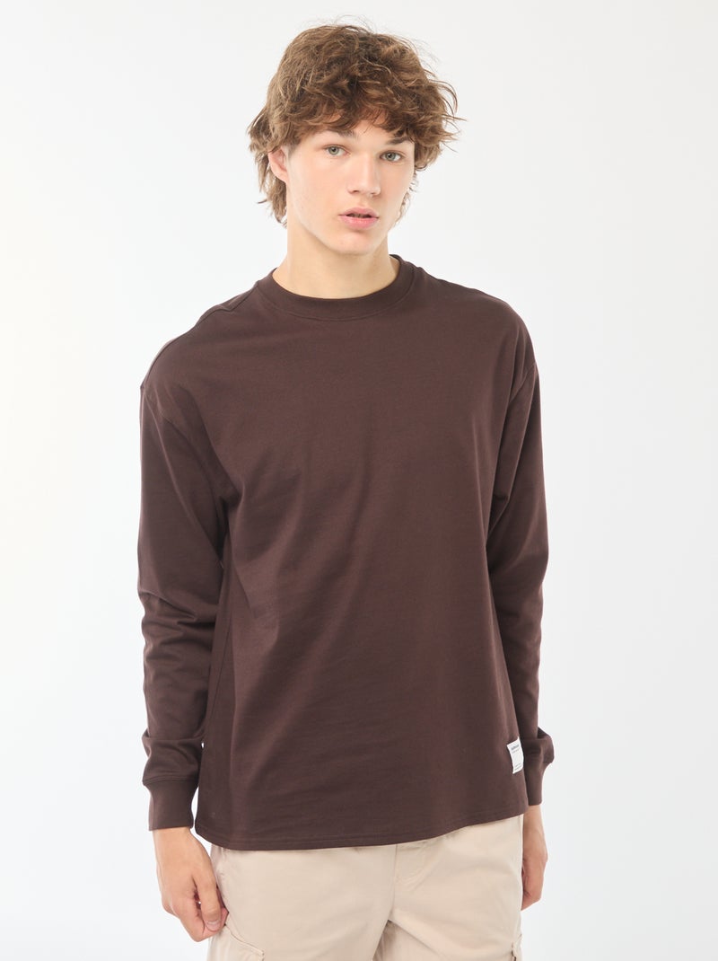 Camiseta de punto de manga larga Marron - Kiabi