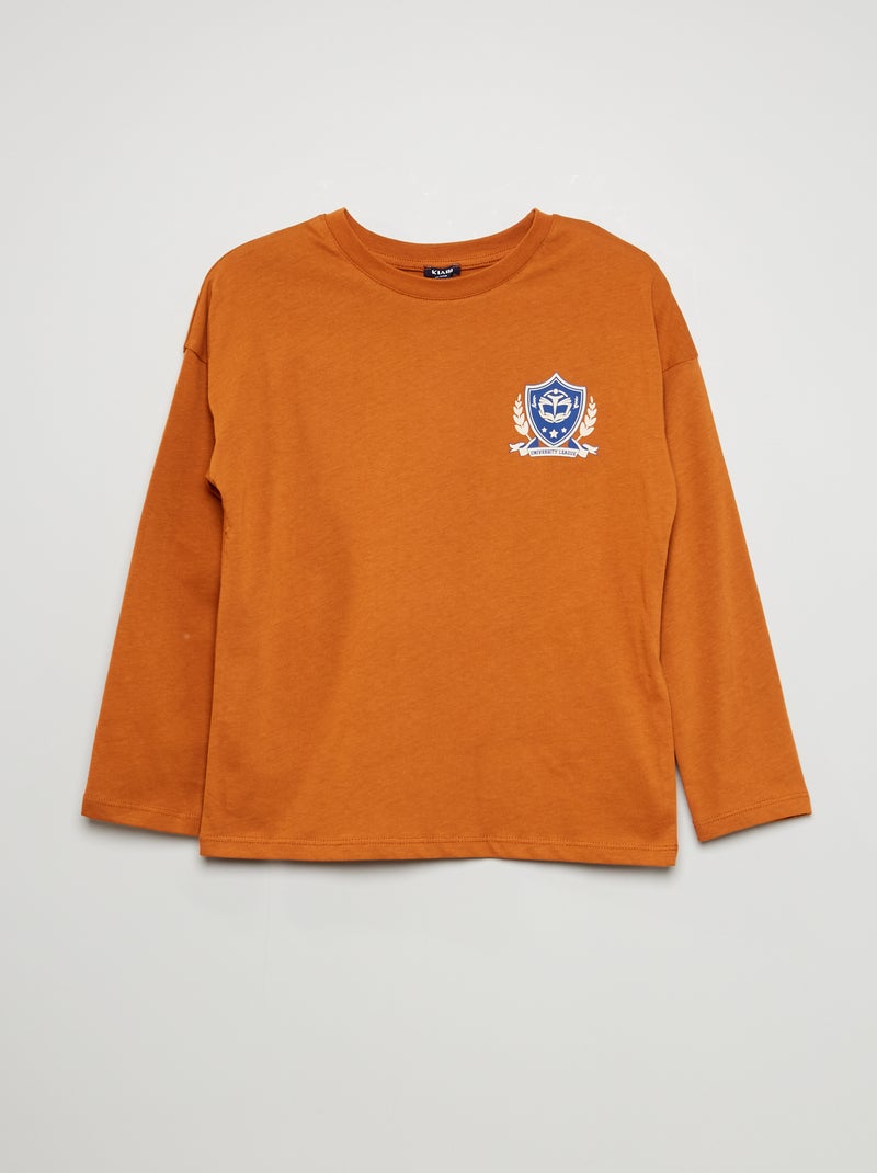 Camiseta de punto de manga larga MARRON - Kiabi