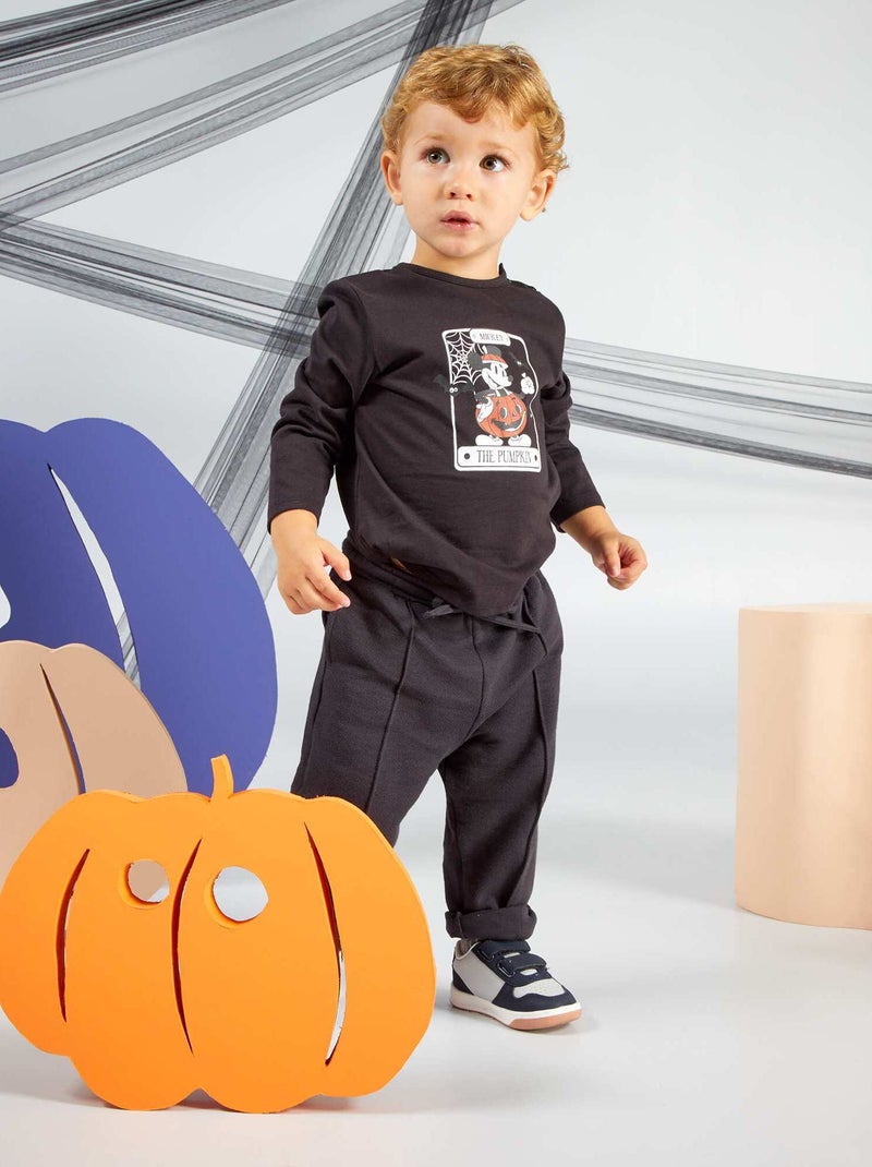 Camiseta de punto de manga larga 'Mickey' - Halloween GRIS - Kiabi
