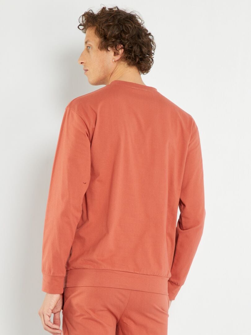 Camiseta de punto de manga larga naranja - Kiabi