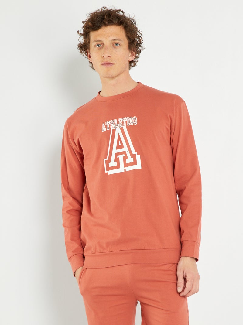 Camiseta de punto de manga larga naranja - Kiabi