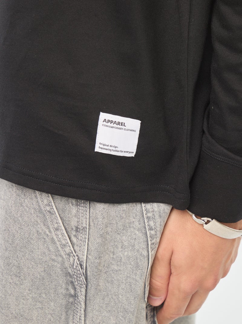 Camiseta de punto de manga larga negro - Kiabi