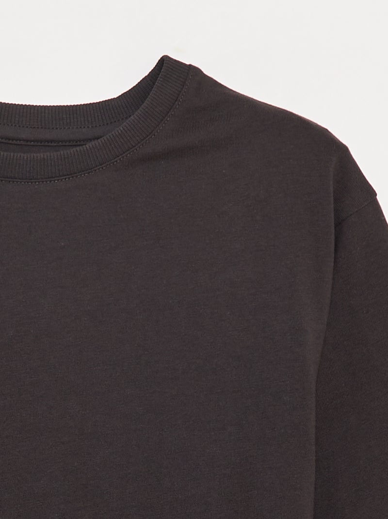 Camiseta de punto de manga larga Negro - Kiabi