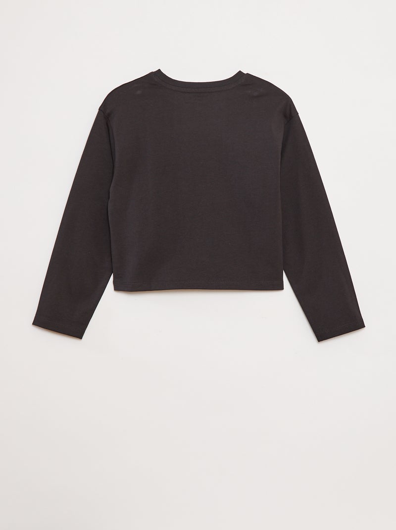 Camiseta de punto de manga larga Negro - Kiabi