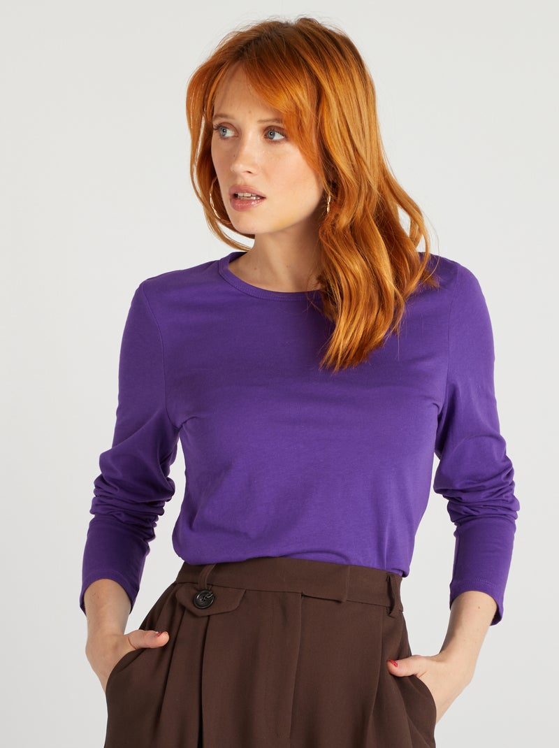 Camiseta de punto de manga larga PURPURA - Kiabi