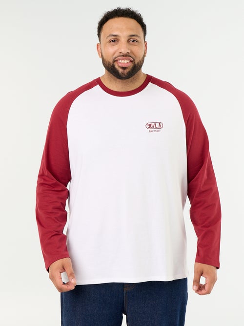 Camiseta de punto de manga larga raglán - Kiabi Camiseta de punto de manga larga raglán - Kiabi